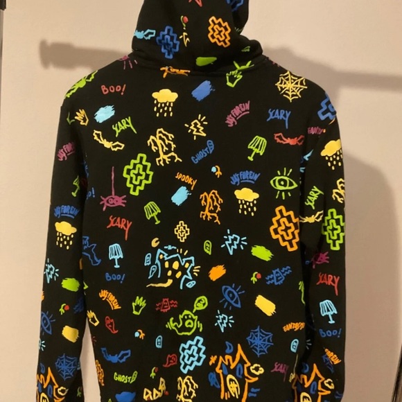 PERFECTMarcelo Burlon County Of Milan Kids TEEN motif print zip-up hoodie Sz 14 - Picture 8 of 10